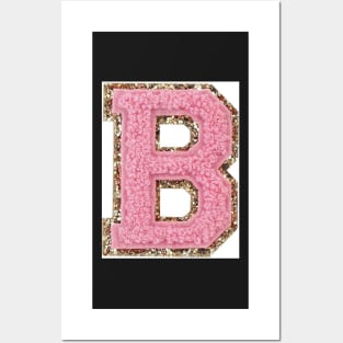 Preppy pink varsity letter Posters and Art